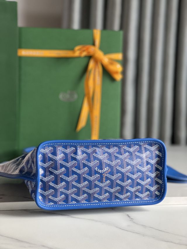 Goyard original calfskin&canvas reversible anjou mini bag GY0084 blue