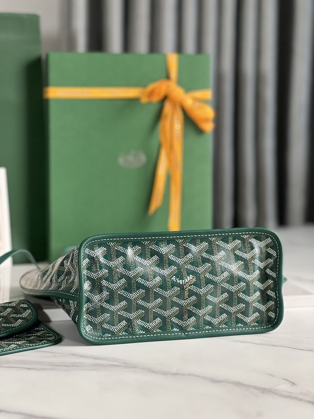 Goyard original calfskin&canvas reversible anjou mini bag GY0084 green