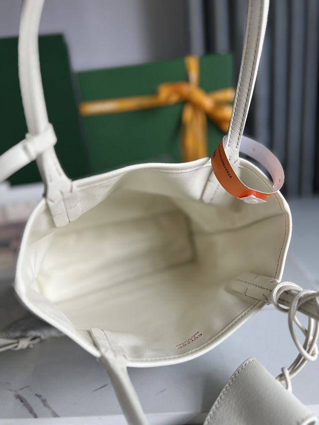Goyard original calfskin&canvas reversible anjou mini bag GY0084 white
