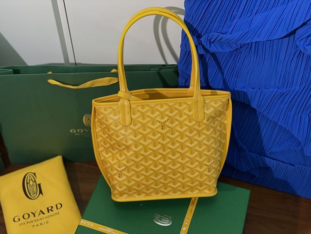 Goyard original calfskin&canvas reversible anjou mini bag GY0084 yellow