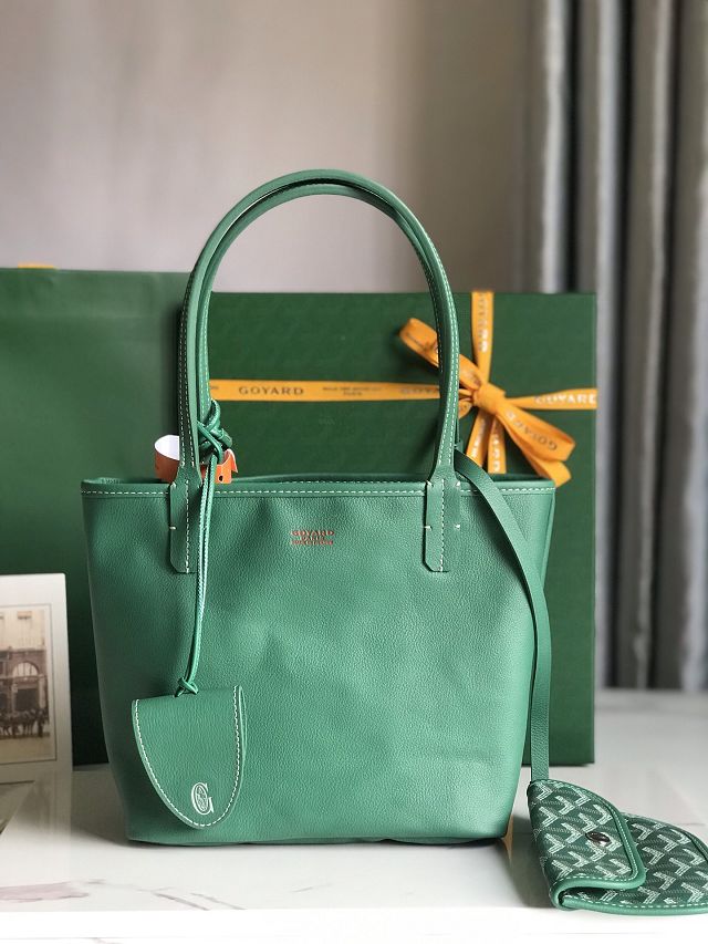 Goyard original calfskin&canvas reversible anjou mini bag GY0086 green