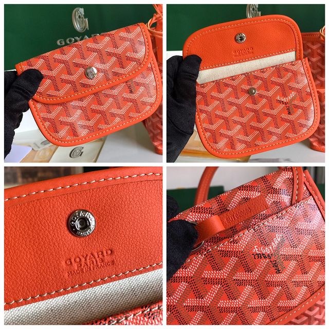 Goyard original calfskin&canvas reversible anjou mini bag GY0086 orange