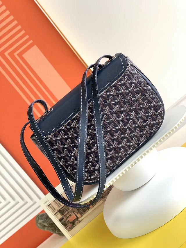 Goyard original calfskin&canvas saint honore 233 bag GY0077 navy blue