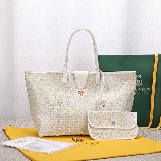 Goyard original canvas saint louis GM bag GY0079 white&yellow	