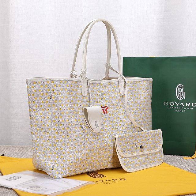 Goyard original canvas saint louis PM bag GY0078 white&yellow