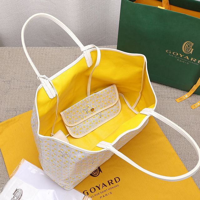 Goyard original canvas saint louis GM bag GY0079 white&yellow	