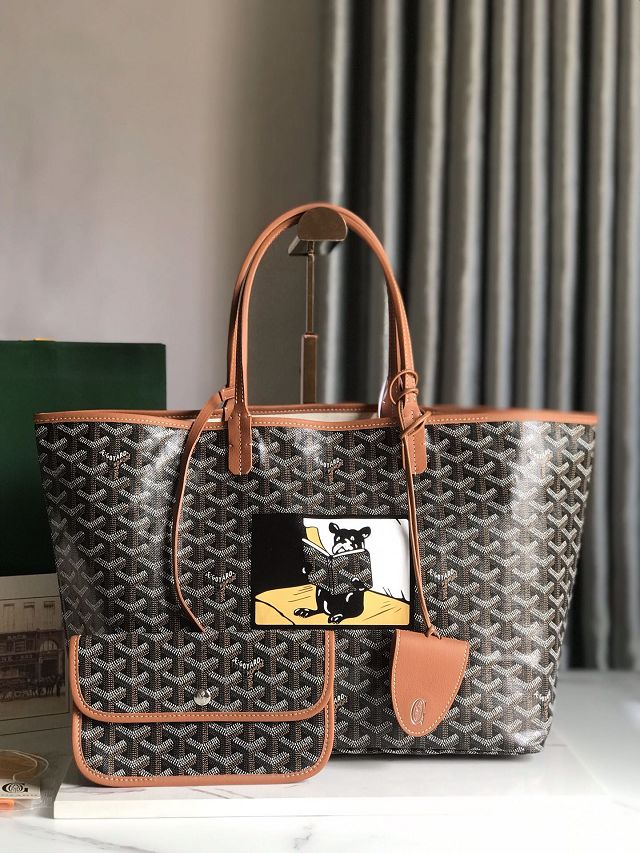 Goyard original canvas saint louis PM bag GY0080 black&brown