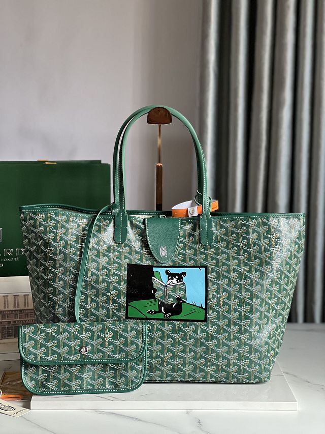 Goyard original canvas saint louis PM bag GY0080 green