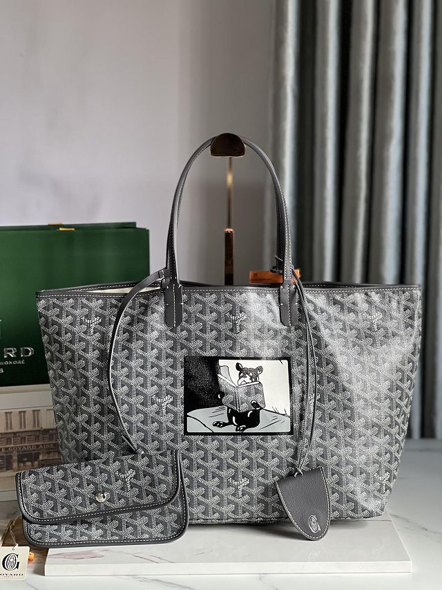 Goyard original canvas saint louis PM bag GY0080 grey