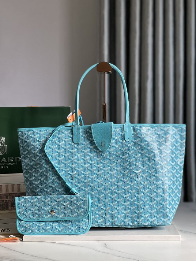 Goyard original canvas saint louis PM bag GY0082 sky blue