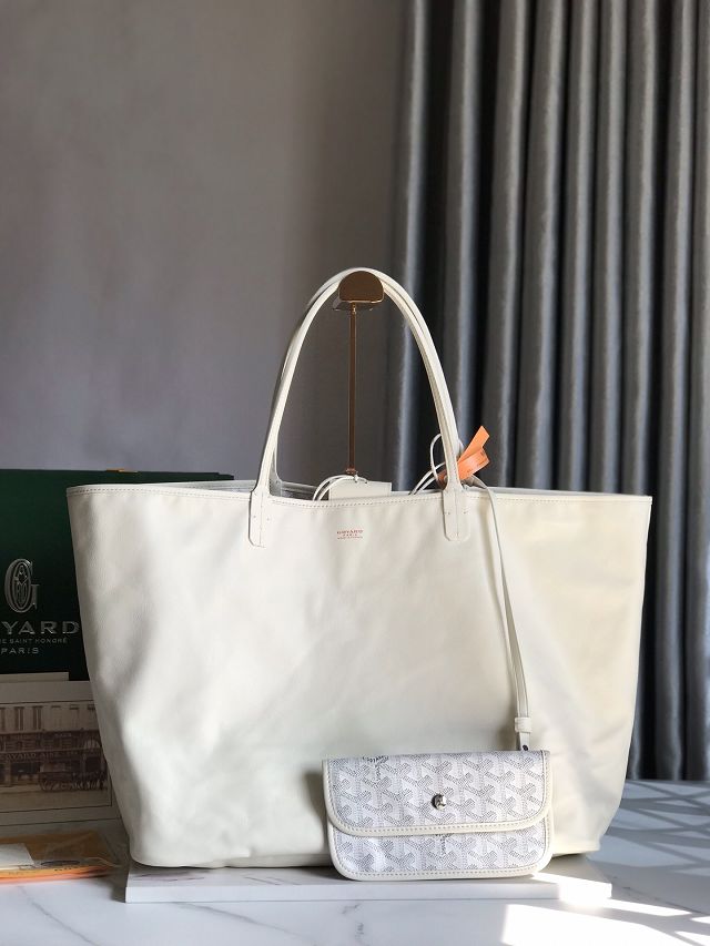 Goyard original calfskin&canvas reversible anjou GM bag GY0088 white	
