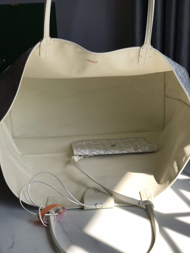 Goyard original calfskin&canvas reversible anjou GM bag GY0088 white	