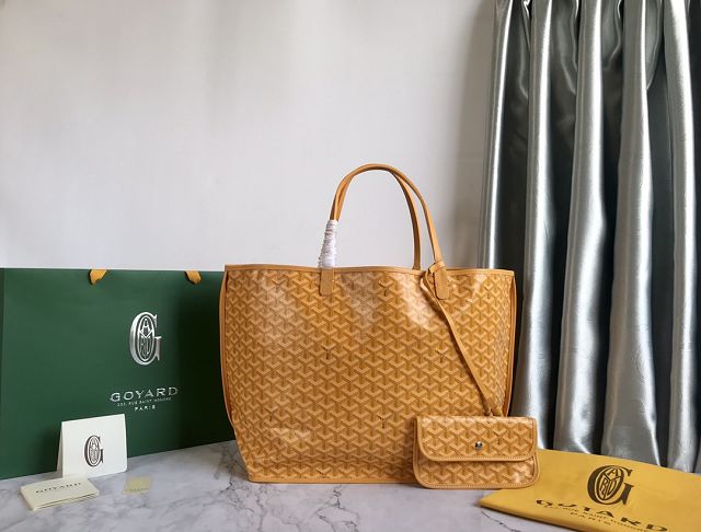 Goyard original calfskin&canvas reversible anjou GM bag GY0088 yellow