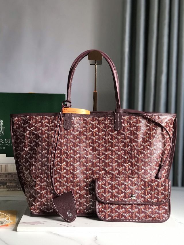 Goyard original calfskin&canvas reversible anjou PM bag GY0087 burgundy