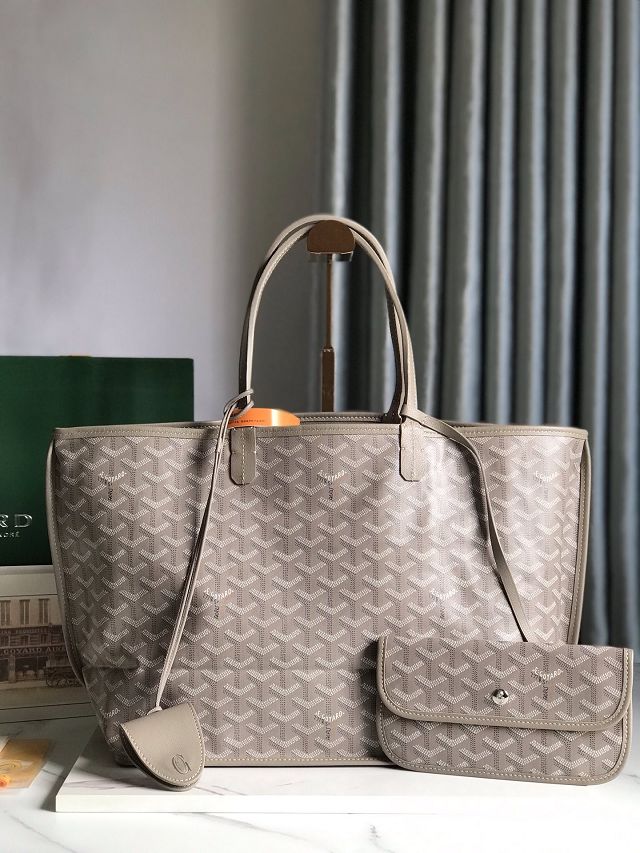 Goyard original calfskin&canvas reversible anjou GM bag GY0088 light grey