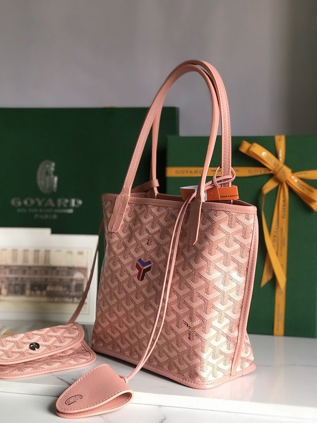 Goyard original calfskin&canvas reversible anjou mini bag GY0086 pink