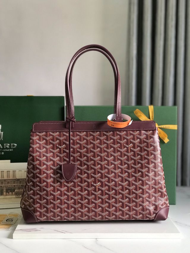 Goyard original canvas bellechasse biaude PM bag GY0091 burgundy