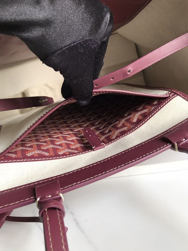 Goyard original canvas bellechasse biaude PM bag GY0091 burgundy