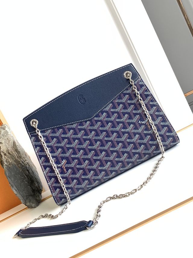 Goyard original canvas rouette structure PM bag GY0092 navy blue