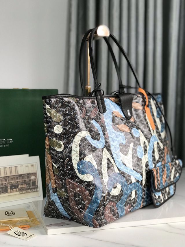 Goyard original canvas saint louis GM bag GY0090 black&blue