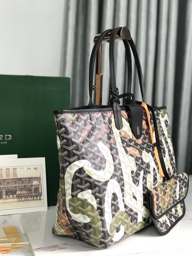 Goyard original canvas saint louis PM bag GY0089 black&green