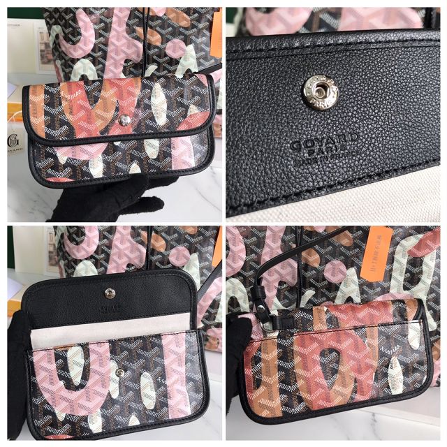 Goyard original canvas saint louis PM bag GY0089 black&pink