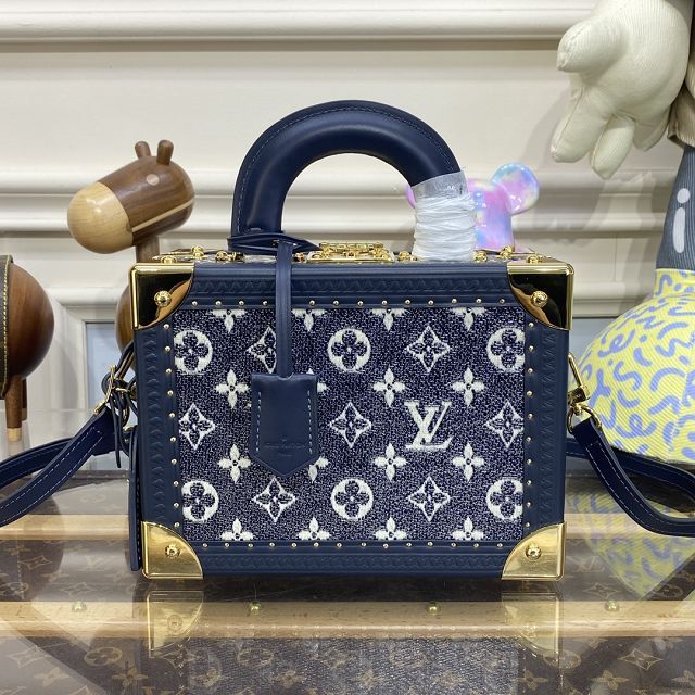 2023 Louis vuitton original monogram canvas soft trunk M20468 blue