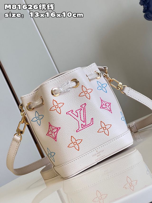 Louis vuitton original calfskin nano noe handbag M23088 white