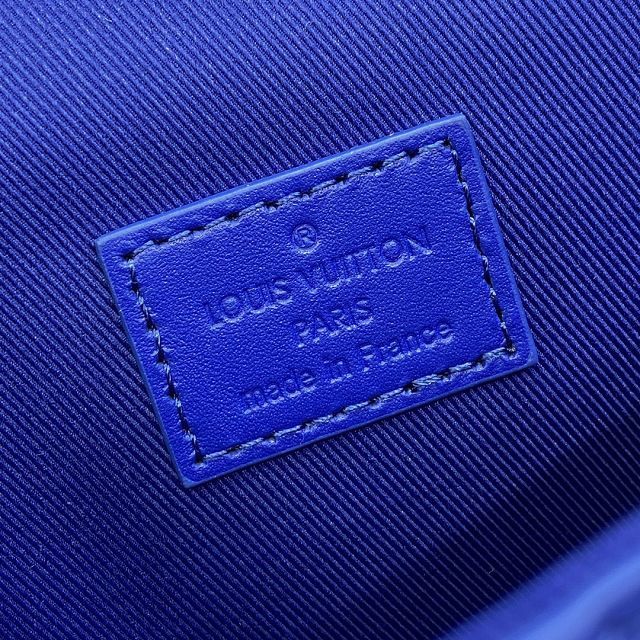 Louis vuitton original calfskin steamer messenger bag M81746 blue