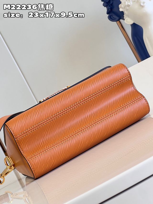 Louis vuitton original epi leather twist mm handbag M22236 caramel