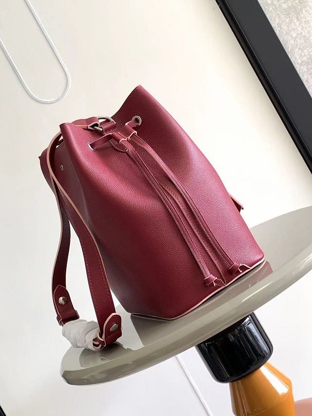 Louis vuitton original calfskin bucket bag M54677 bordeaux