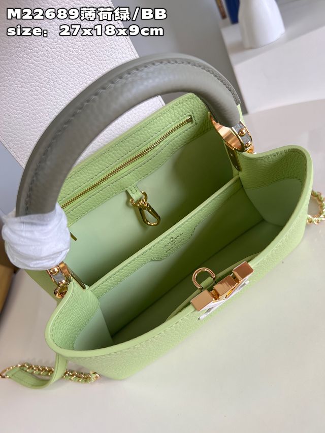 Louis vuitton original calfskin capucines BB handbag M22055 light green