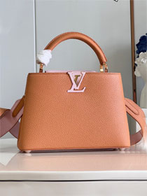 Louis vuitton original calfskin capucines BB handbag M58671 brown&pink