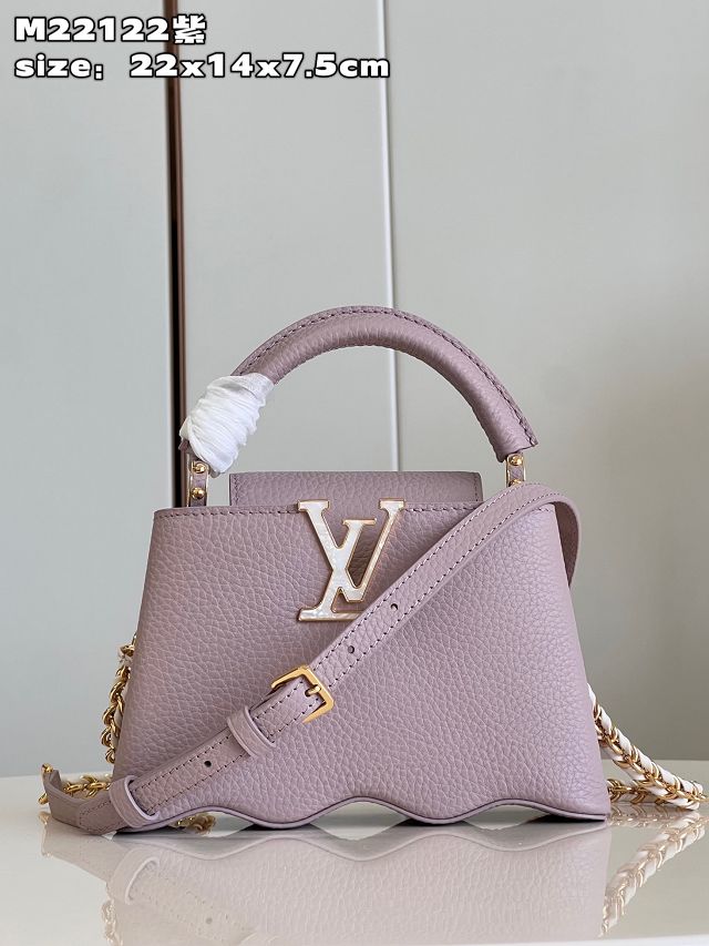 Louis vuitton original calfskin capucines mini handbag M22122 light purple