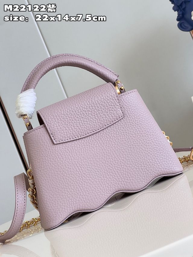 Louis vuitton original calfskin capucines mini handbag M22122 light purple