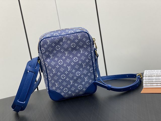 Louis vuitton original denim messenger bag M45266 blue