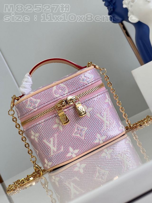 Louis vuitton original monoglam canvas micro vanity M82527 pink