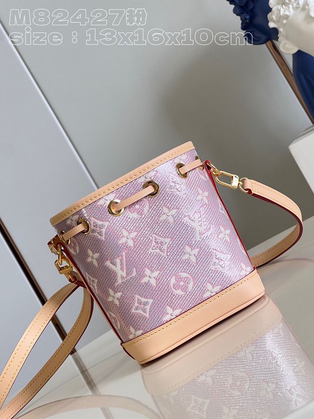 Louis vuitton original monoglam canvas nano noe M82427 pink