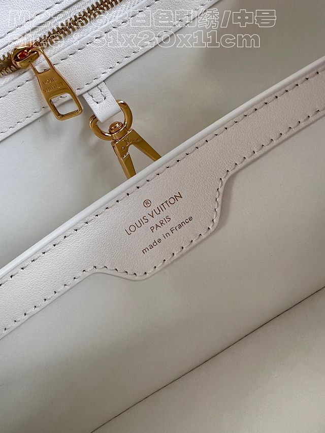 Louis vuitton original calfskin capucines mm handbag M21105 white