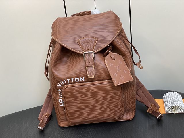 Louis vuitton original epi leather montsouris backpack M23099 brown