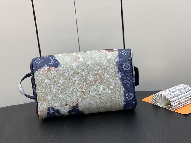 Louis vuitton original canvas dopp kit toiletry pouch M46696 blue