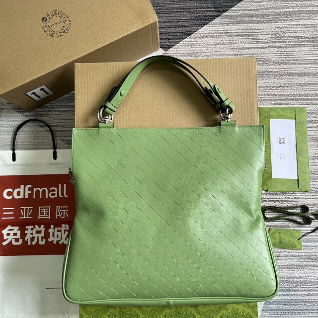 2023 GG original calfskin blondie medium tote bag 751516 green