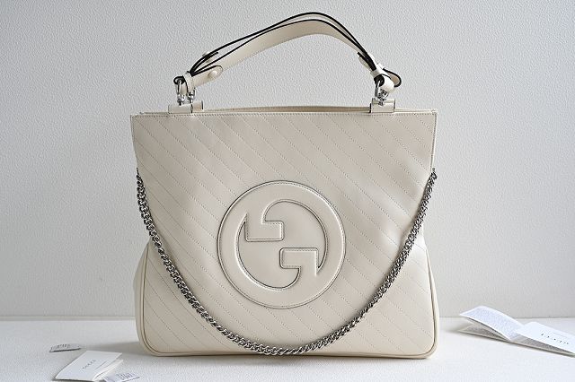 2023 GG original calfskin blondie medium tote bag 751516 white