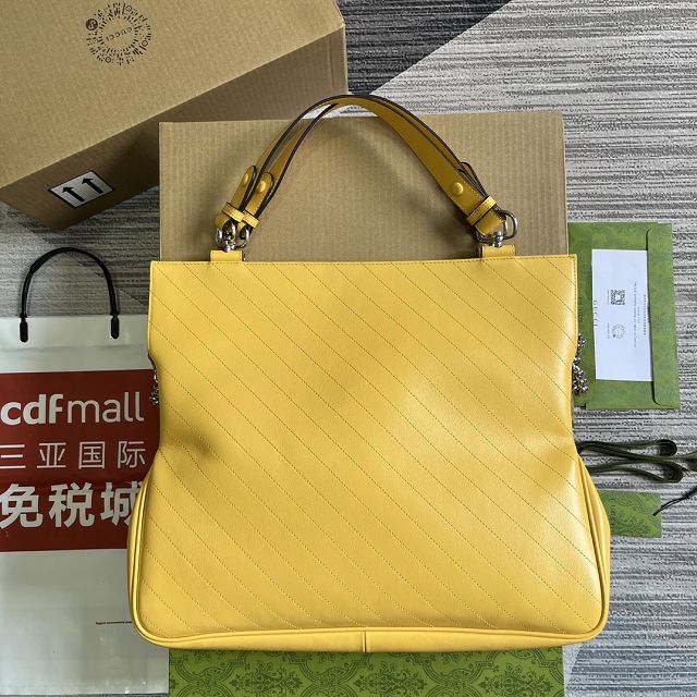 2023 GG original calfskin blondie medium tote bag 751516 yellow