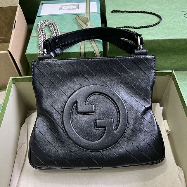 2023 GG original calfskin blondie small tote bag 751518 black