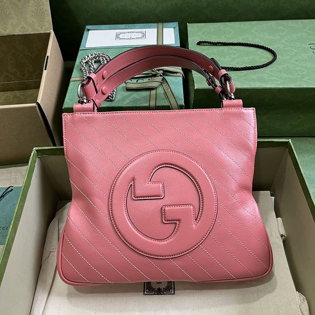 2023 GG original calfskin blondie small tote bag 751518 pink