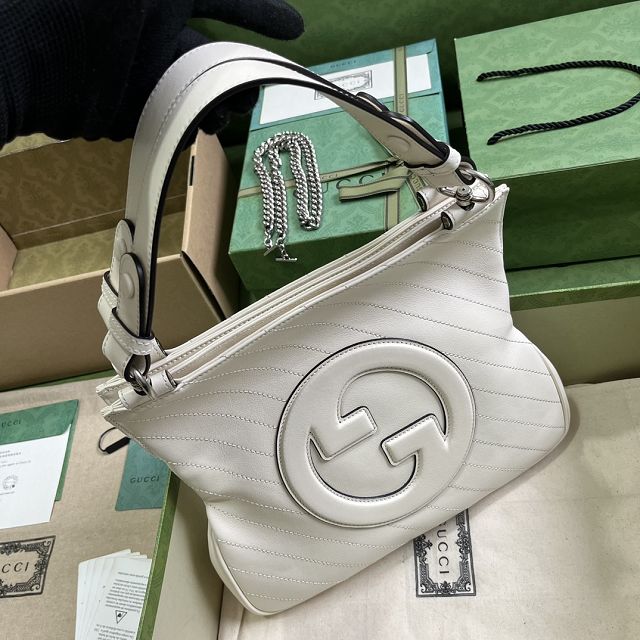 2023 GG original calfskin blondie small tote bag 751518 white