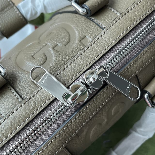 2023 GG original calfskin mini duffle bag 725292 grey