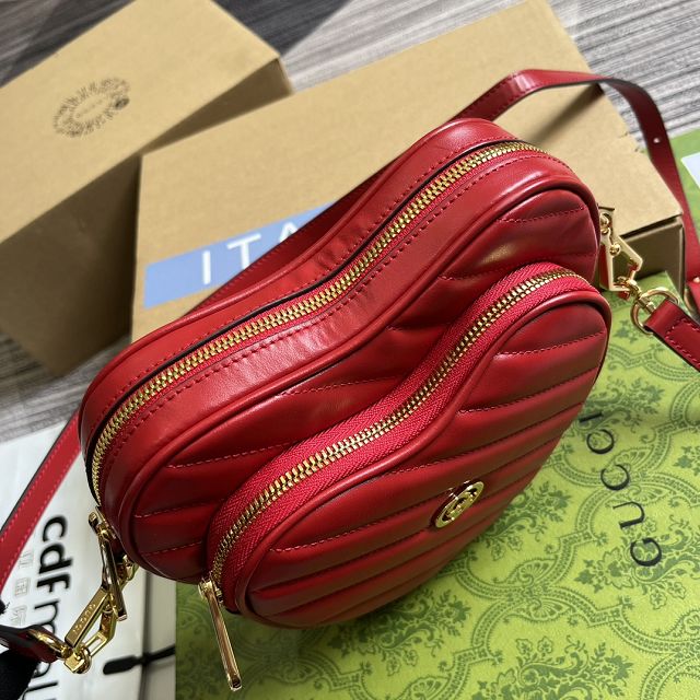 2023 GG original calfskin mini heart shoulder bag 751628 red