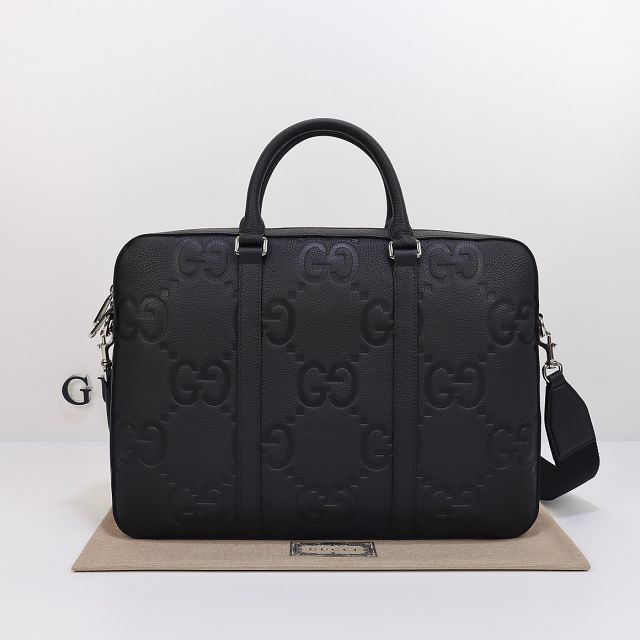GG original calfskin briefcase 658573 black